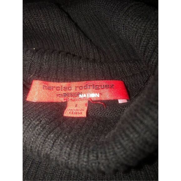 Narcisco Rodriguez Colorblock Turtleneck Sweater Dress Black Cream Size Large - Picture 12 of 13